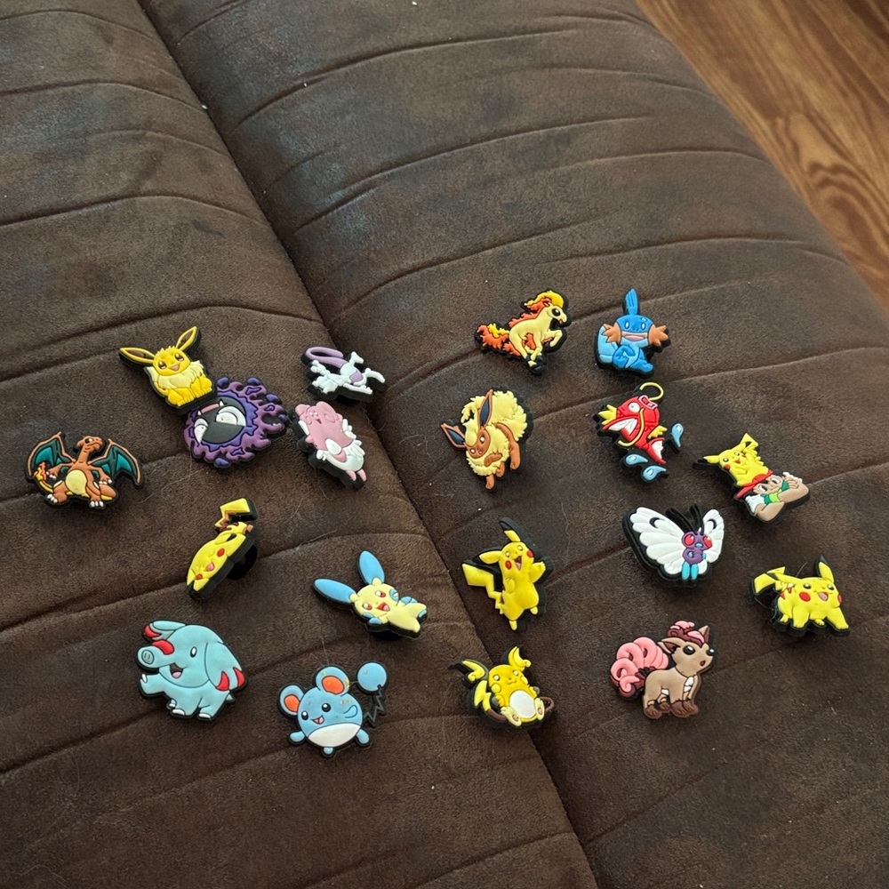 Colorful Pokemon Shoe Charms Set lot of 19